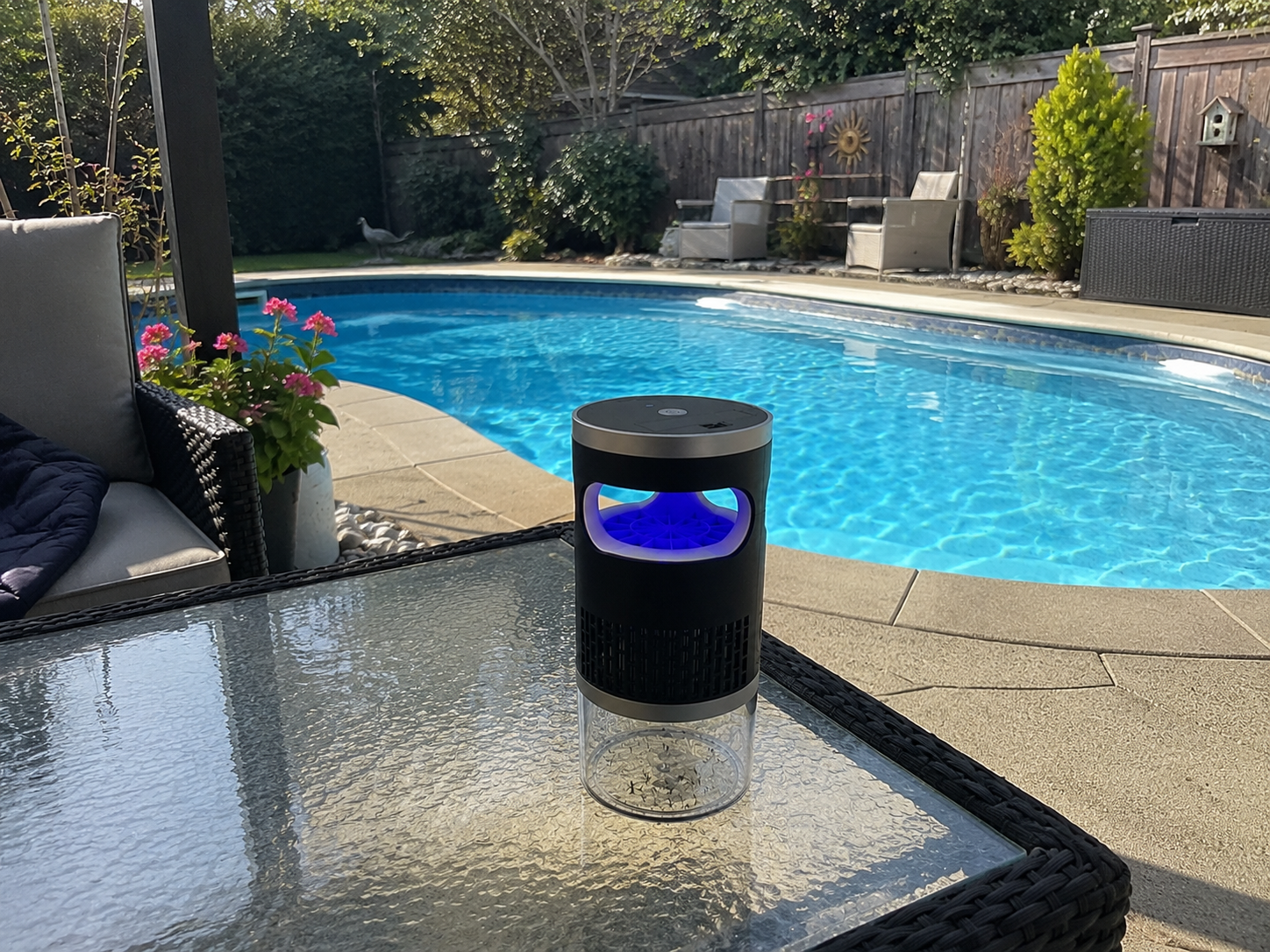 Buzzless AirTrap Go cordless mosquito fruit fly and flying insect trap for indoor and outdoor bug protection