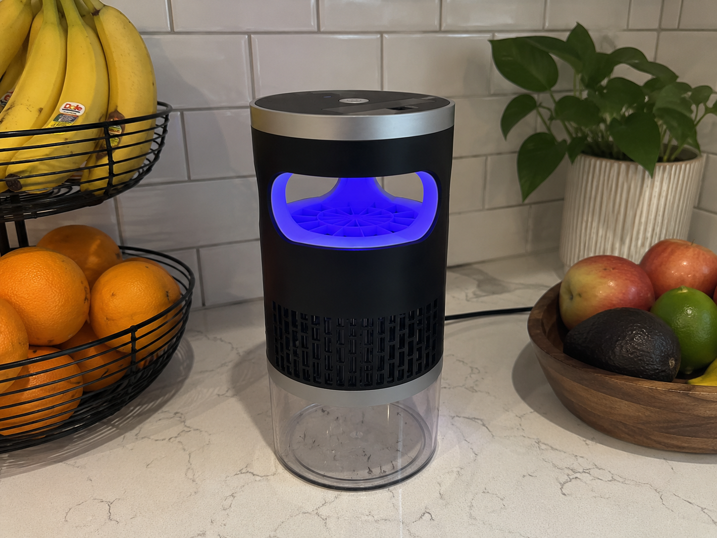 Buzzless AirTrap Go cordless mosquito fruit fly and flying insect trap for indoor and outdoor bug protection
