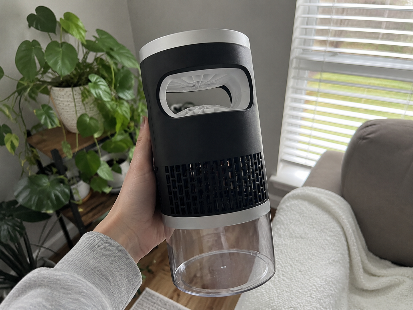 Buzzless AirTrap Go cordless mosquito fruit fly and flying insect trap for indoor and outdoor bug protection